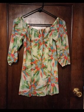 Sweet Pea by Stacy Frati Mesh Off-The-Shoulder Top